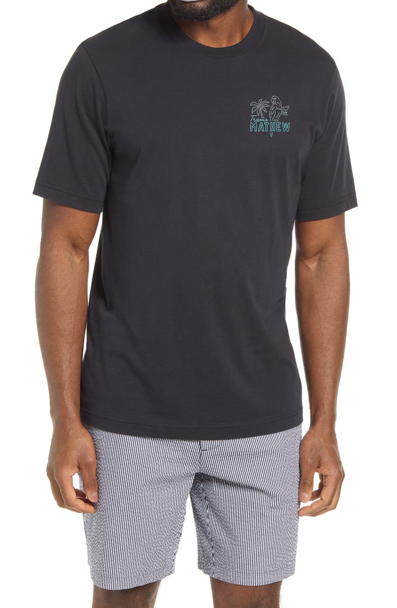 TRAVISMATHEW Party Parrot Graphic Tee, Main, color, BLACK