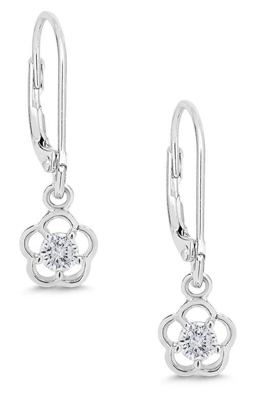 Lily Nily Kids' Flower Cubic Zirconia Drop Earrings<br /> in Silver 