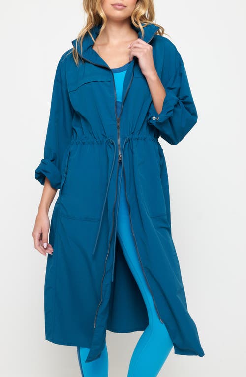 Shop Spiritual Gangster Natasha Full Zip Trench Coat In Topaz