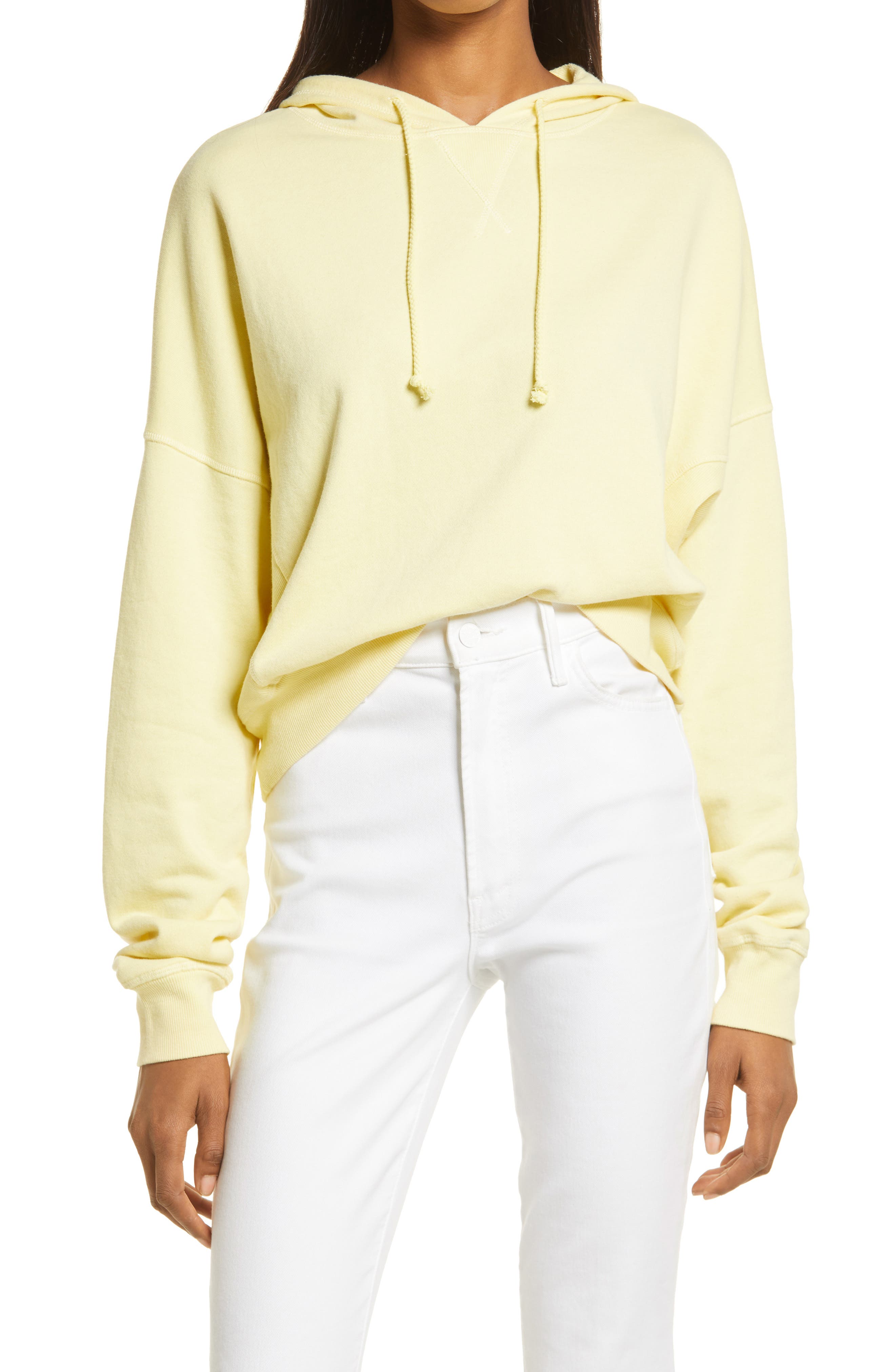 pastel yellow hoodie women's