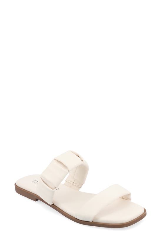 Journee Collection Pegie Flat Slide Sandal In Bone