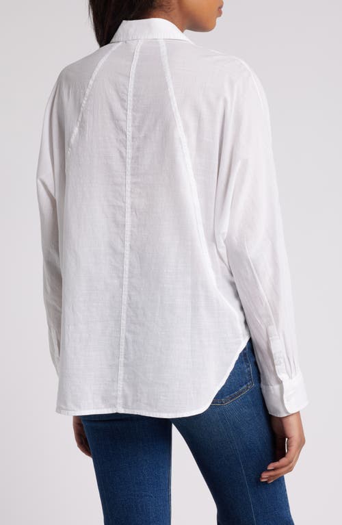 Shop Caslonr Caslon(r) Dolman Sleeve Cotton Button-up Shirt In White