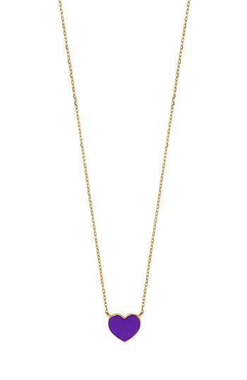 Bony Levy Blg 14k Gold Enamel Heart Pendant Necklace In 14k Yellow Gold