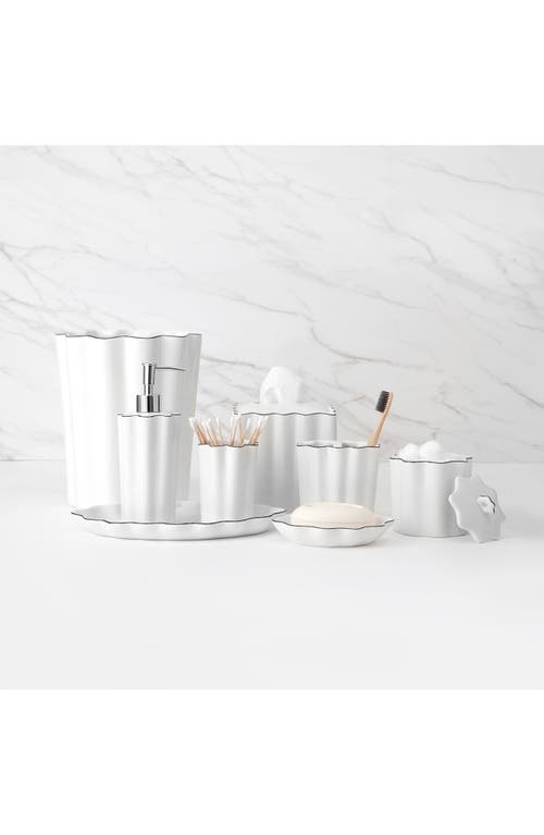 Kassatex Le Marais Porcelain Cotton Ball Jar In White/black