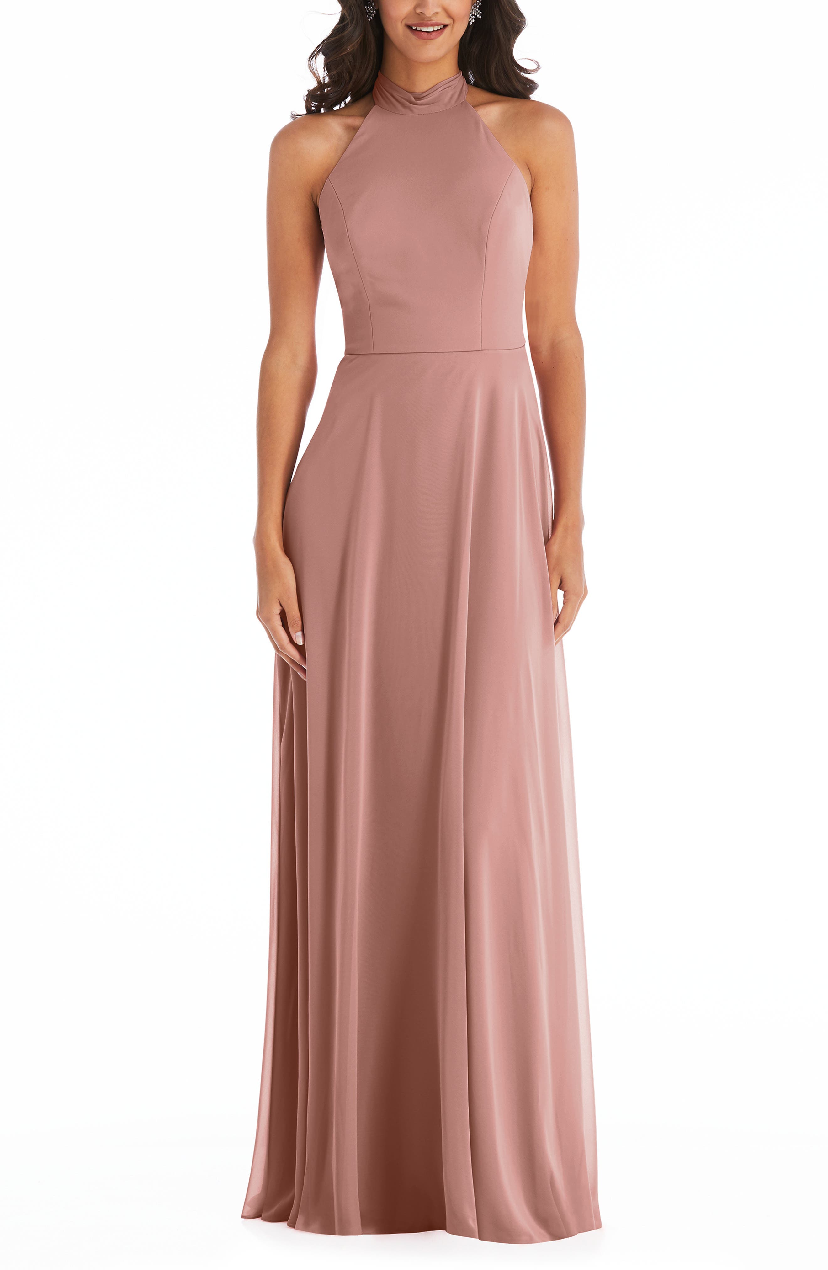 long pink dress