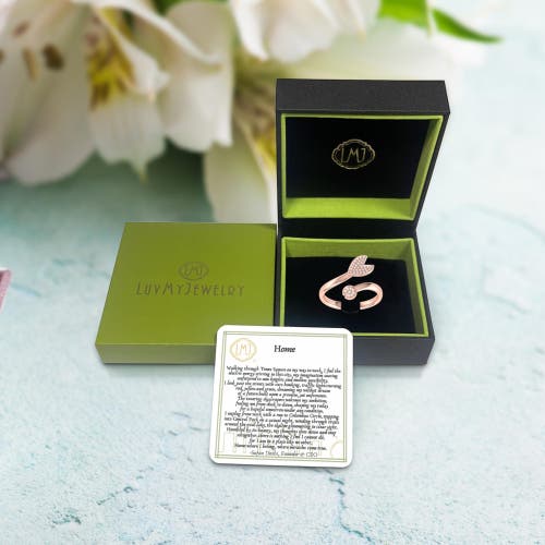 Luvmyjewelry Pac Man Chase Sterling Silver Diamond Open Ring In 14kt Rose Gold Vermeil