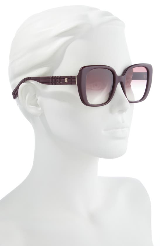 Shop Burberry 52mm Gradient Square Sunglasses In Bordeaux