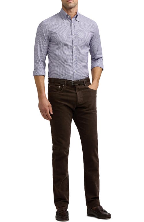 Shop Ralph Lauren Purple Label Slim Fit Stretch Cotton Moleskin Five-pocket Pants In Luggage Brown