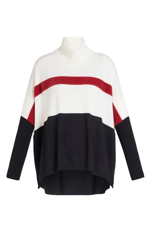 Shop Marina Rinaldi Agrume Colorblock Virgin Wool Sweater In Ultramarine