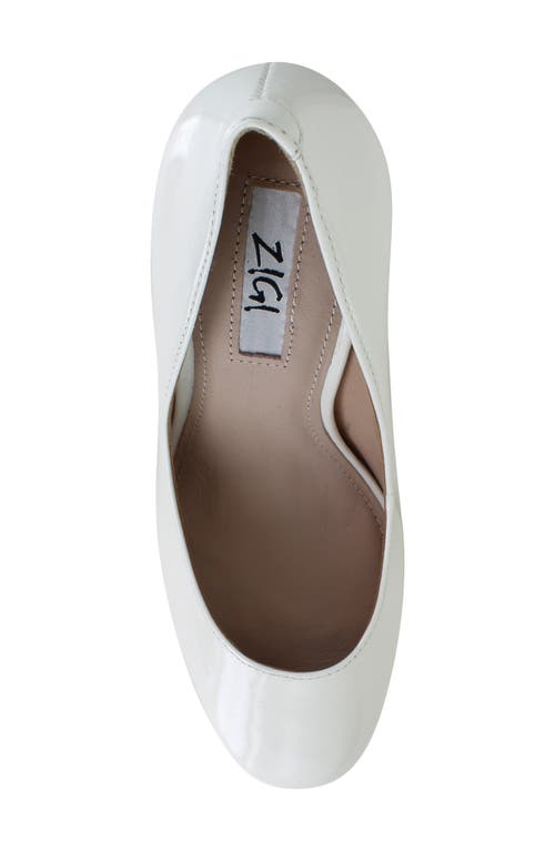 Zigi Giorgia Platform Pump In White Patent