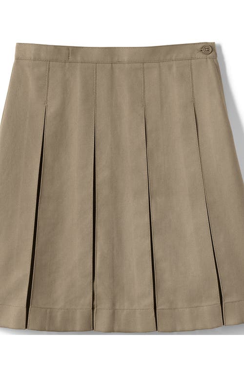 LANDS' END LANDS' END SCHOOL UNIFORM GIRLS SOLID BOX PLEAT SKIRT BELOW THE KNEE