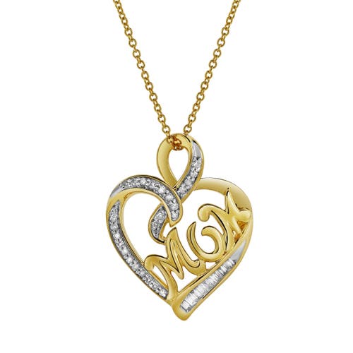 Shop Luvmyjewelry Orchard Mom Heart Diamond Pendant Necklace In 10k Yellow Gold