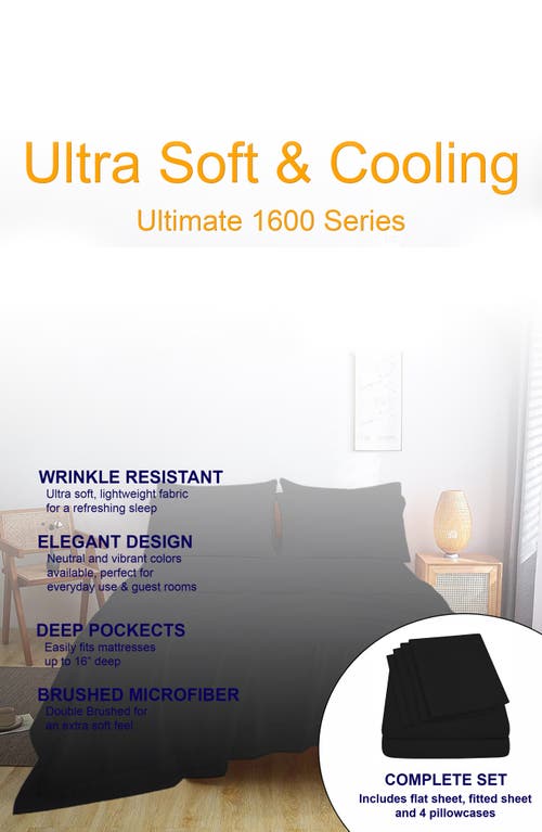 Luxury Home Brushed Microfiber Sheet Set In Black