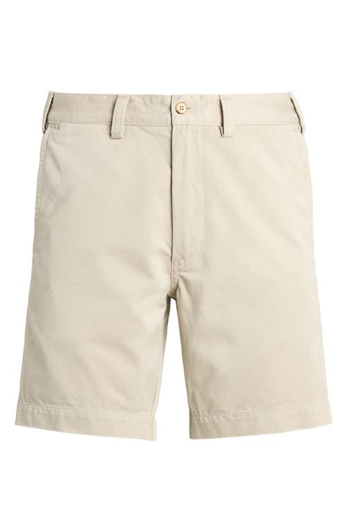 Shop Polo Ralph Lauren Flat Front Cotton Twill Chino Shorts In Classic Stone