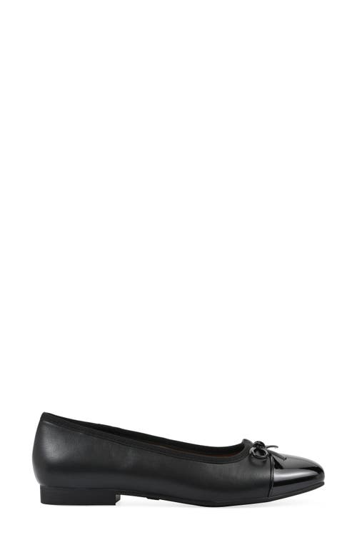 Cliffs By White Mountain Bocci Cap Toe Flat In Black Black Smooth Multi