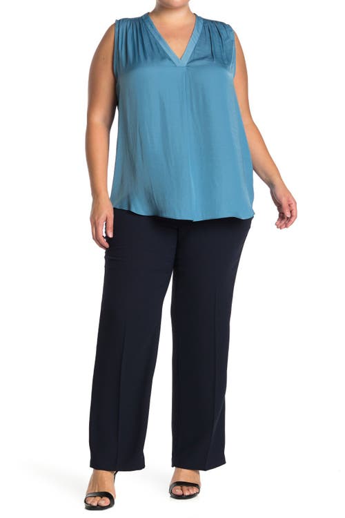 Shop Vince Camuto Moss Crepe Trousers In Classic Navy