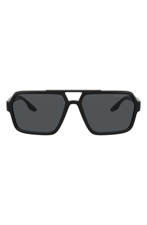 59mm Rectangle Sunglasses in Black