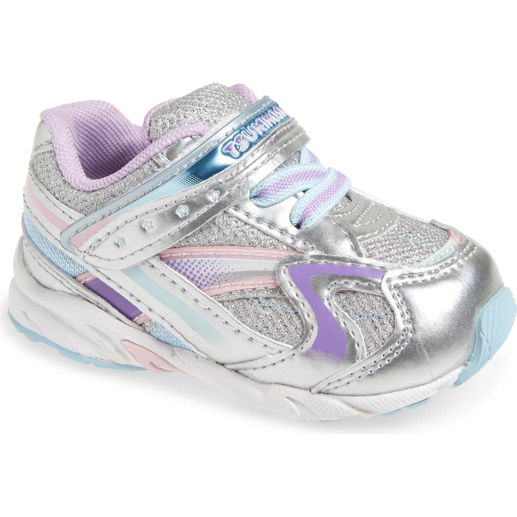Tsukihoshi Kids' Glitz Washable Sneaker In Silver/lavender