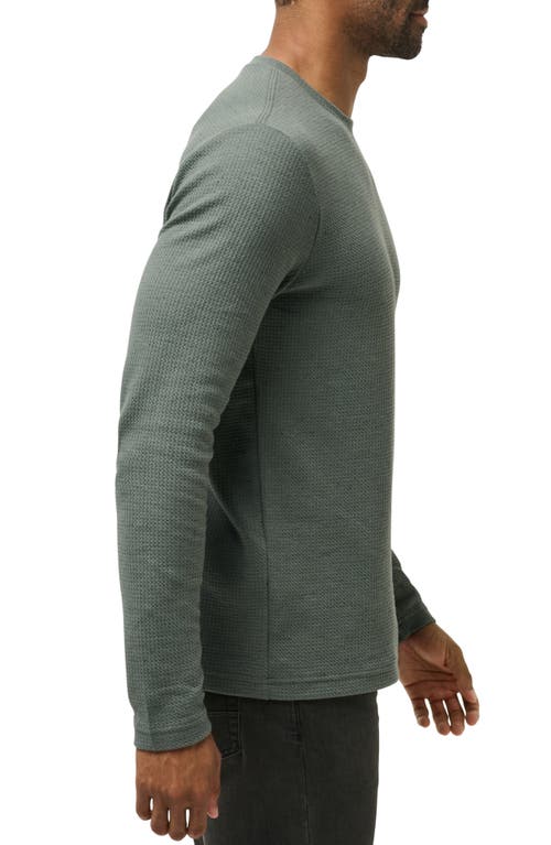 Travismathew Cloud Waffle Crewneck Tee In Dark Olive