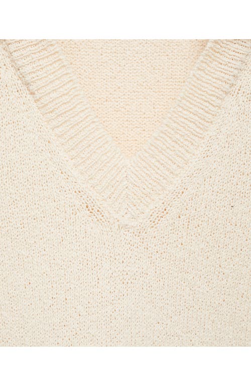 Mango Stripe Sleeveless Sweater Vest In Ecru