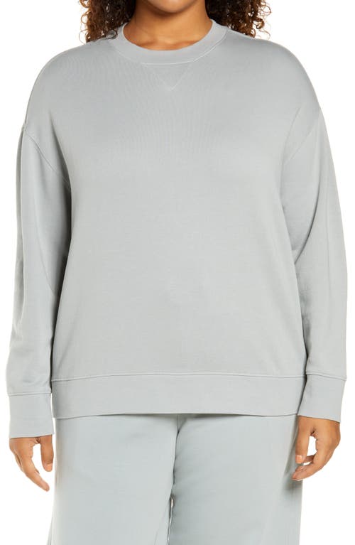 Essential Relaxed Pullover Cotton Sweatshirt in Fog