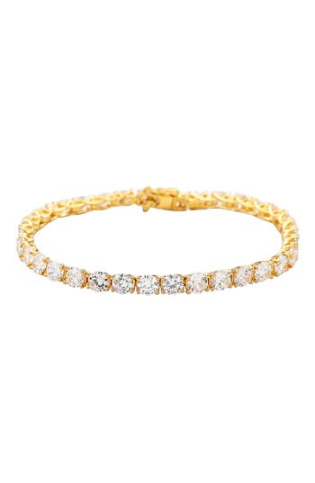 Suzy Levian Cubic Zirconia Tennis Bracelet In Gold