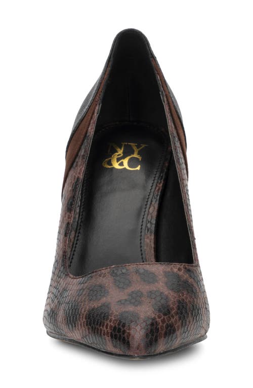 New York And Company Madison Leopard Reptile Embossed Pump In Black/brown
