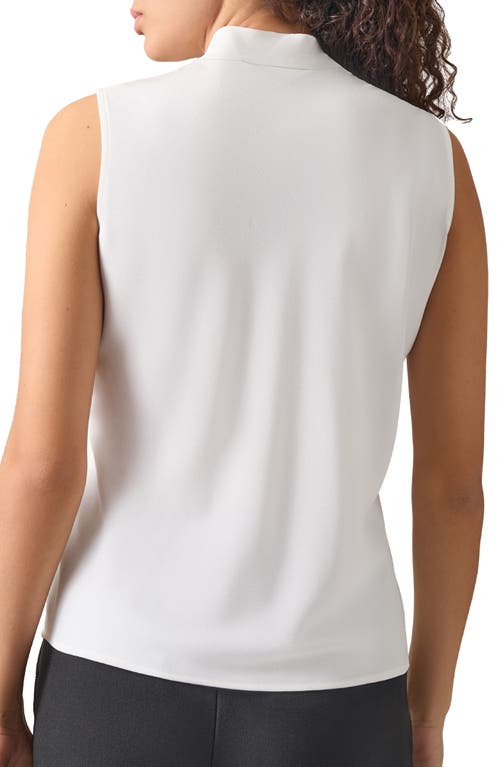 Kasper Tie Front Sleeveless Stretch Top In White