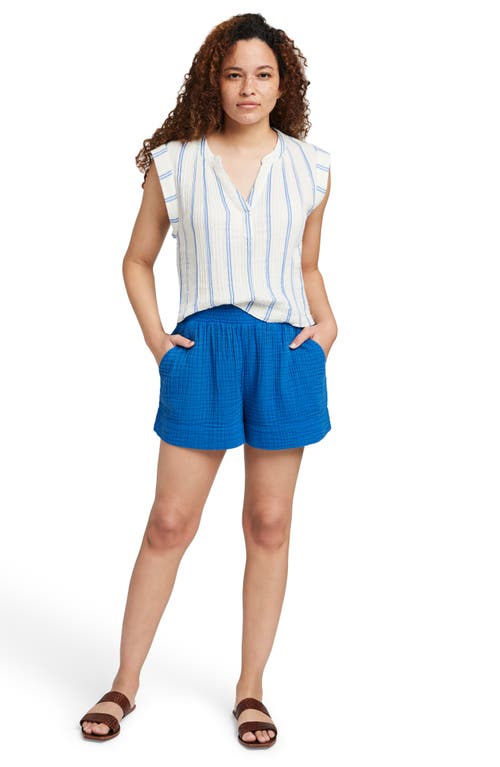 Faherty Dream Cotton Gauze Dylan Top In Back Bay Stripe