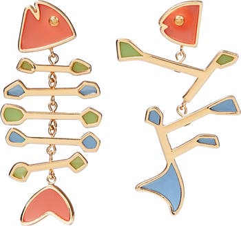 Tory Burch Mismatched Fish Statement Earrings | Nordstrom