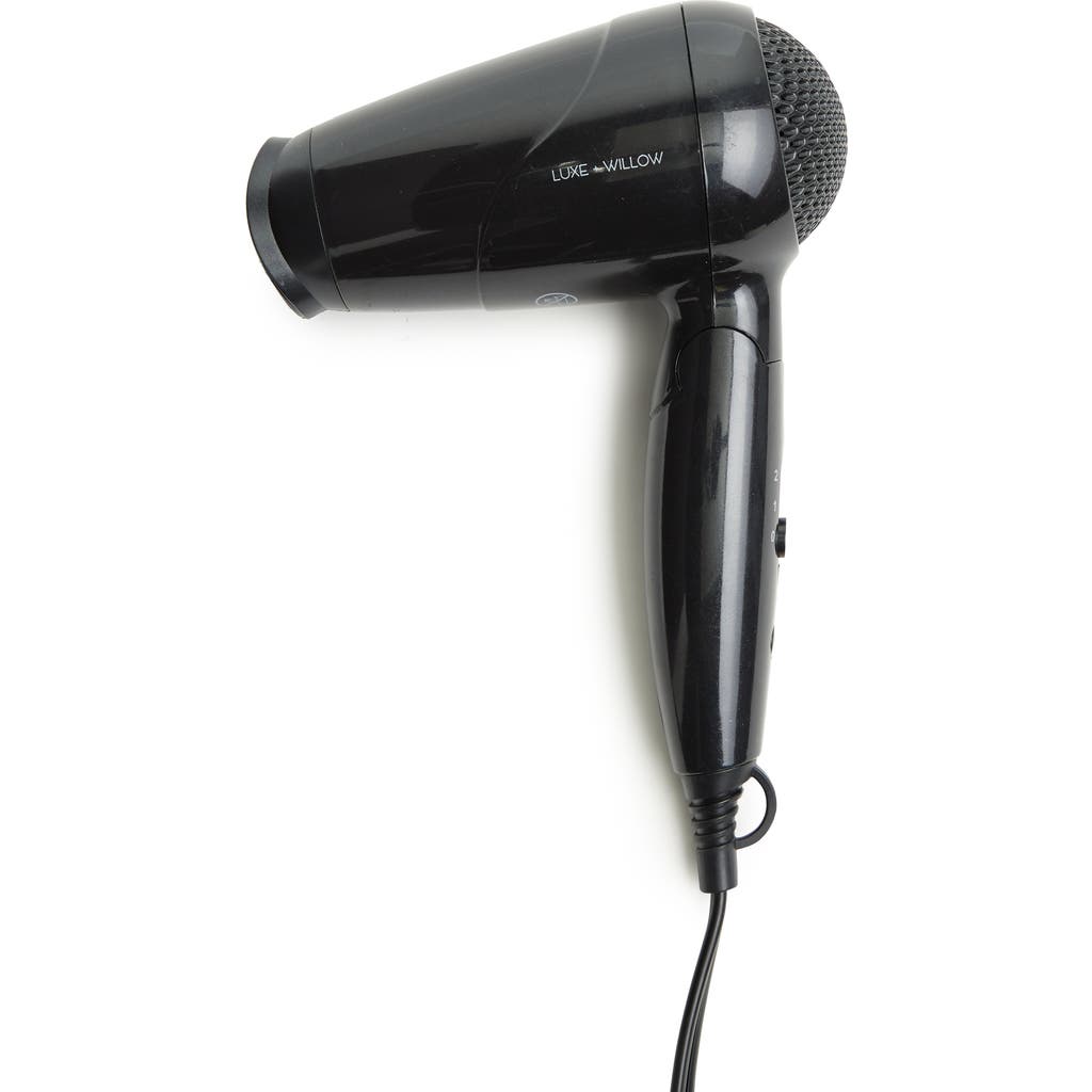 Luxe And Willow Mini Collapsible Blow Dryer In Black