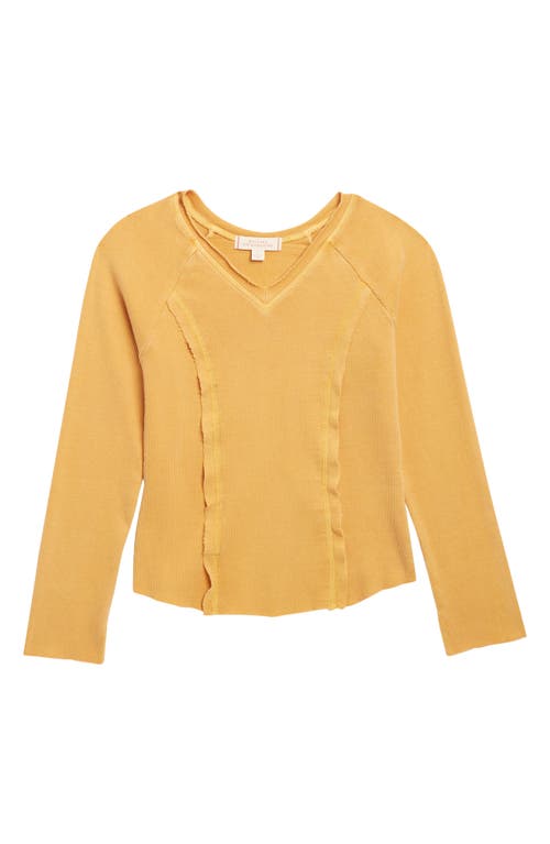 Shop Walking On Sunshine Kids' Mineral Wash Long Sleeve Top In Spectra Yellow