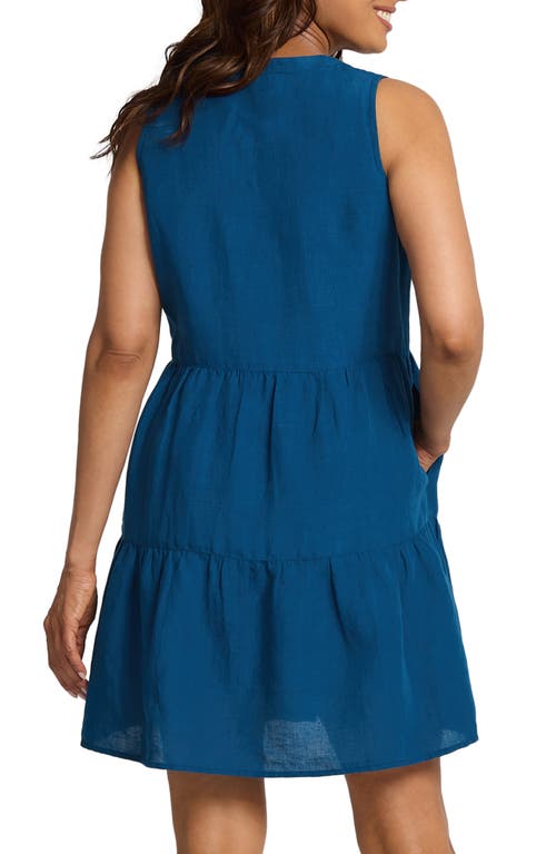 Shop Tommy Bahama St. Lucia Tiered Sleeveless Cover-up Dress In Indigo Tide