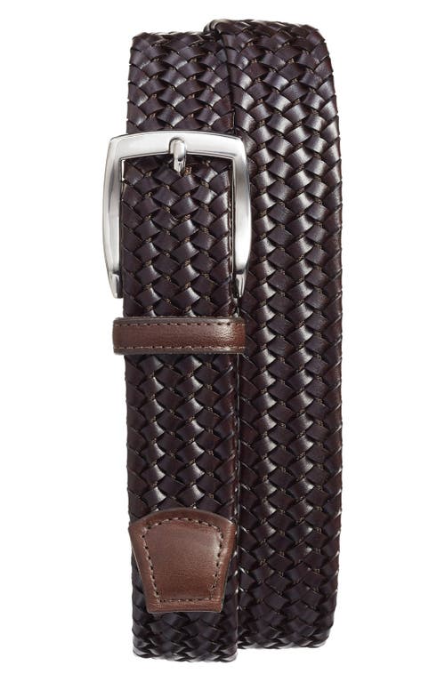 Torino Woven Leather Belt Brown at Nordstrom,