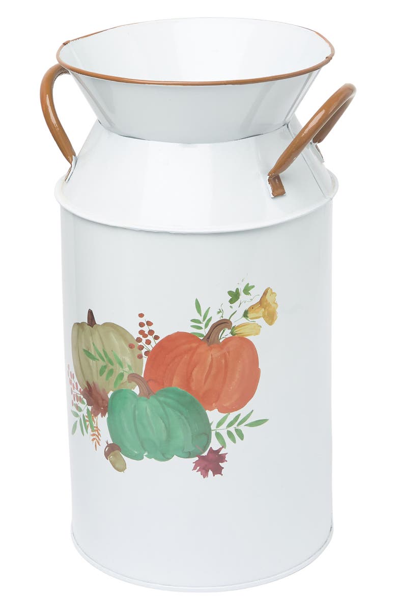 HOME ESSENTIALS AND BEYOND Pumpkin Metal Jug, Main, color, MULTI