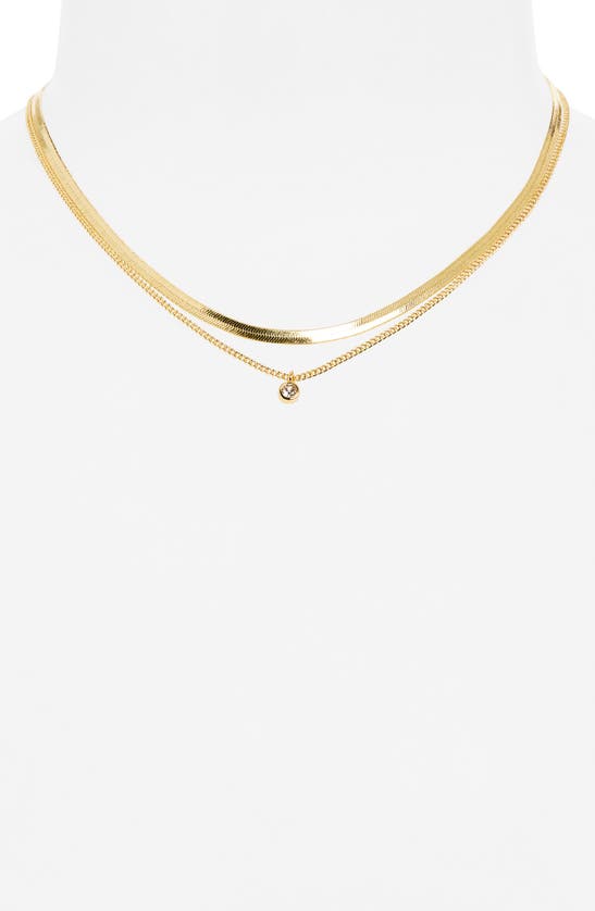 Shop Bp. Set Of 2 14k Gold Dipped Layered Necklaces