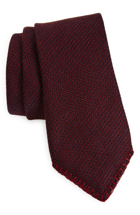 Solid Silk Tie in Dark Carmine-Red