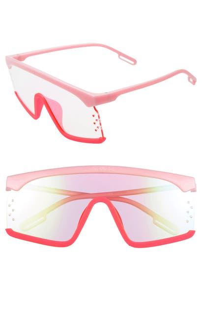 Click to view more detailed imagery on our partner's website Kenzo Women's Mirrored Shield Sunglasses, 145mm In Shiny Pink/violet