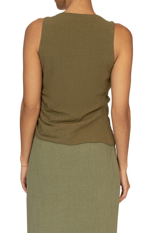 Jluxlabel Elicia Front Tie Sleeveless Top In Green