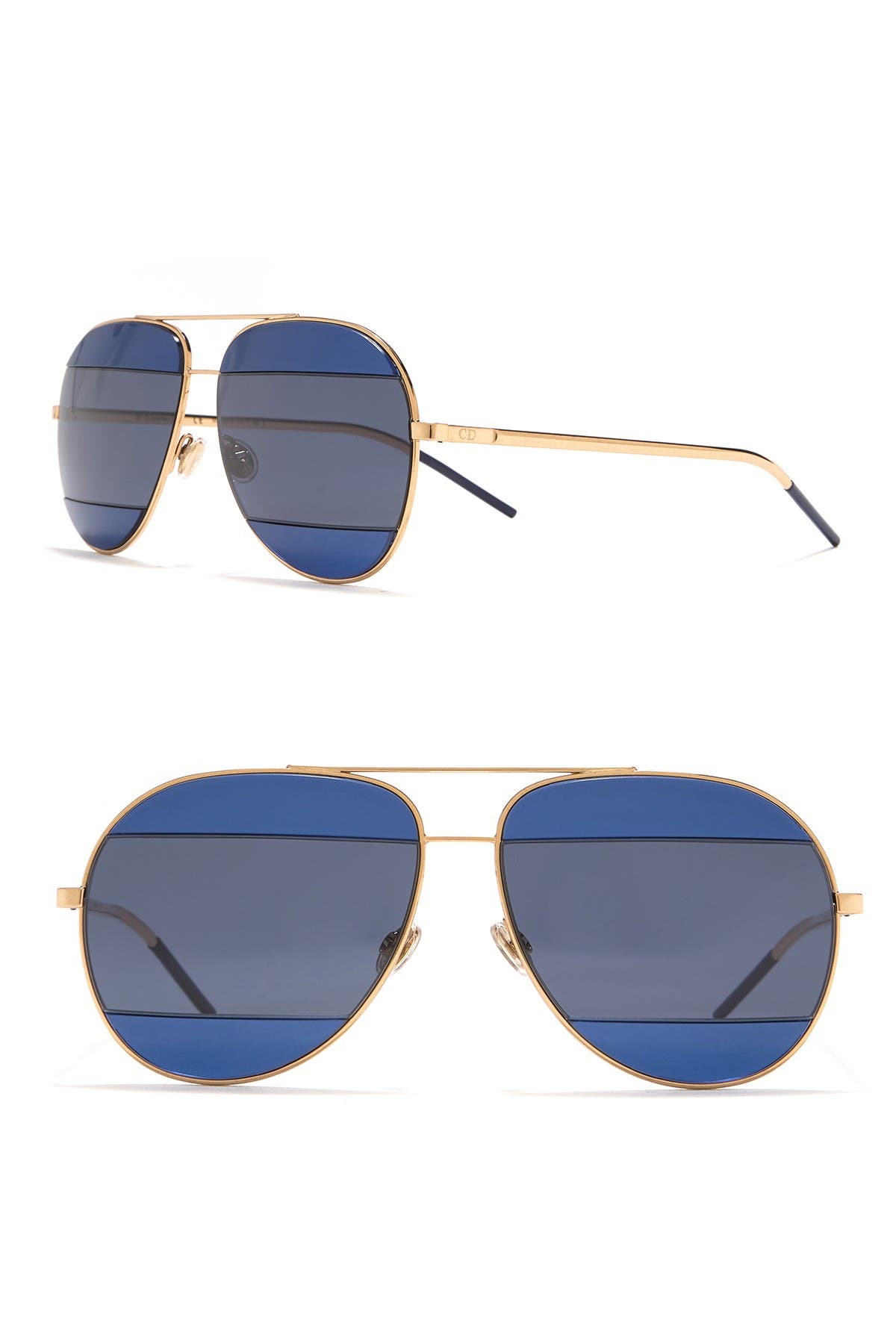 dior split 59mm metal aviator sunglasses