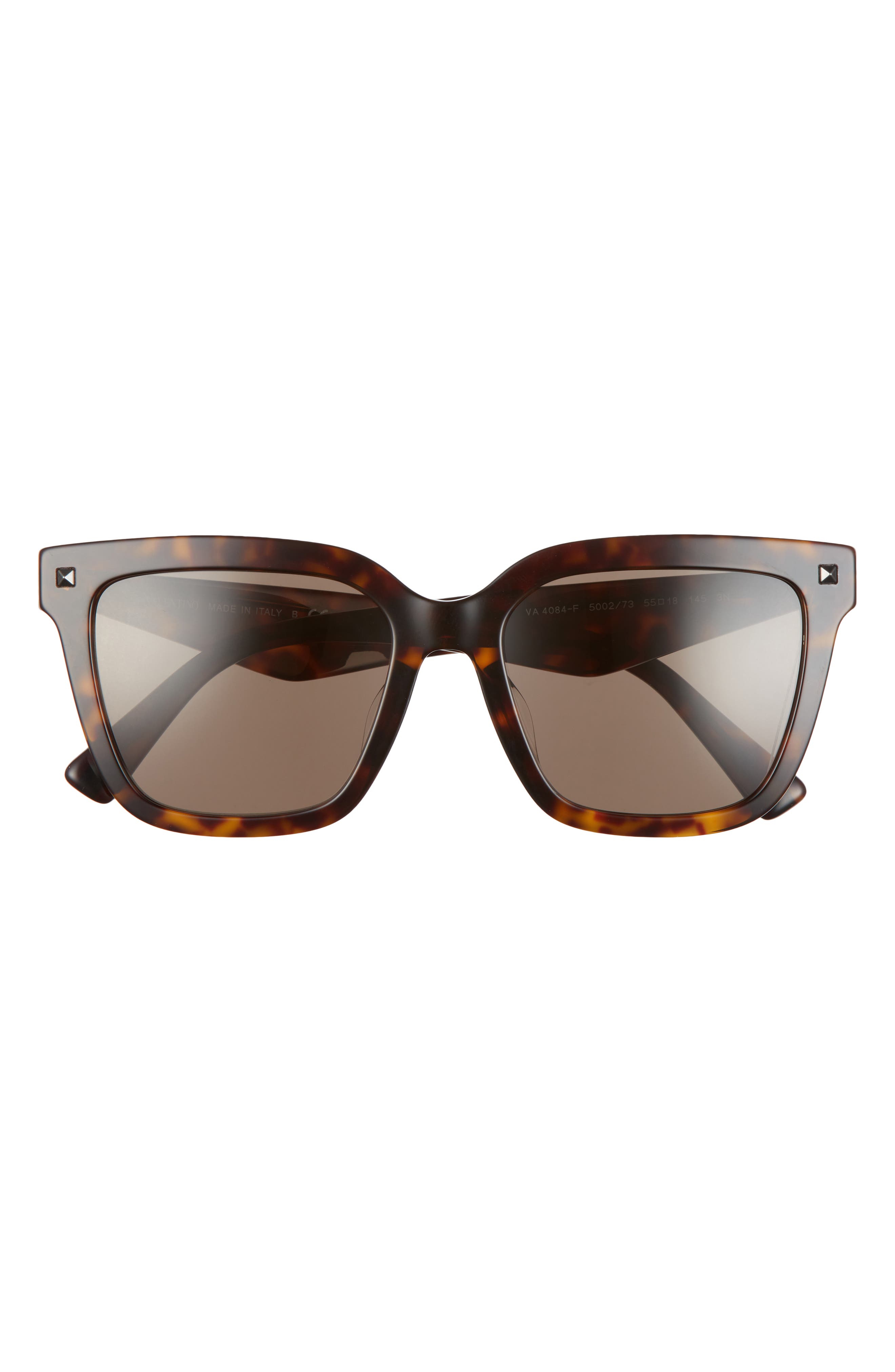 Valentino 55mm Square Sunglasses in Havana/Brown at Nordstrom