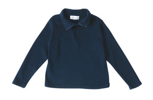 Busy Bees Cotton Zip Sweater In Navy