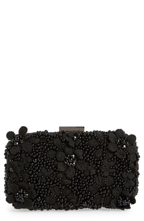 Bags, Little Black Evening Bag With Sequins And Beads