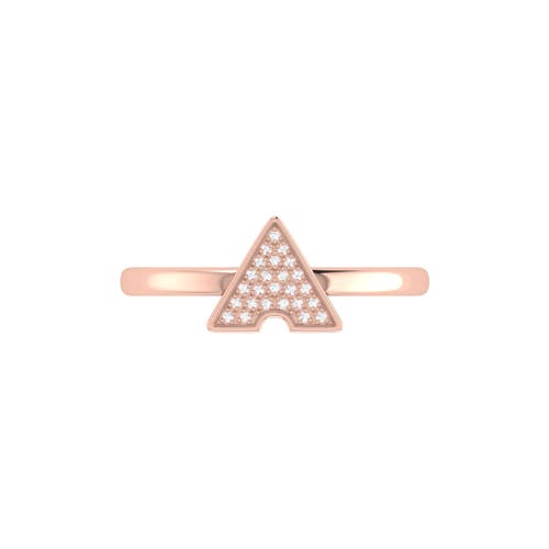 Luvmyjewelry Skyscraper Triangle Sterling Silver Diamond Ring In 14kt Rose Gold Vermeil