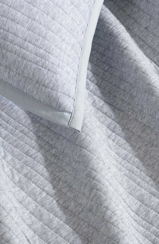 Shop Calvin Klein Mélange Quilted Jersey Duvet Cover & Shams Set In Blue