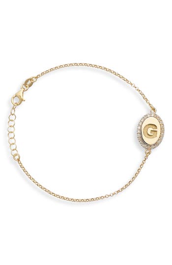 Meshmerise Diamond Initial Disc Bracelet In Yellow-g