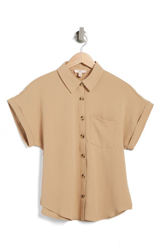 Como Vintage Airflow Button-up Shirt In Tannin 17-13-20