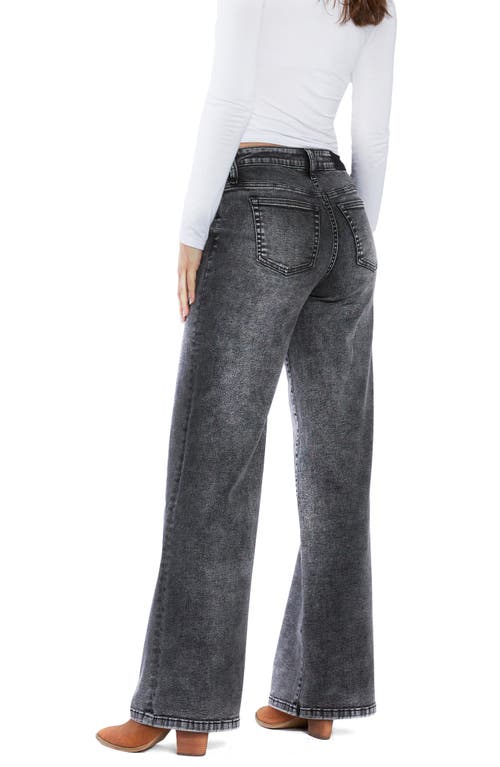 Wash Lab Denim Amelia High Waist Wide Leg Jeans In Powder Grey