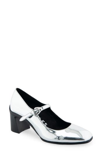 Shop Aerosoles Cali Mary Jane Pump In Silver Mirror Metallic