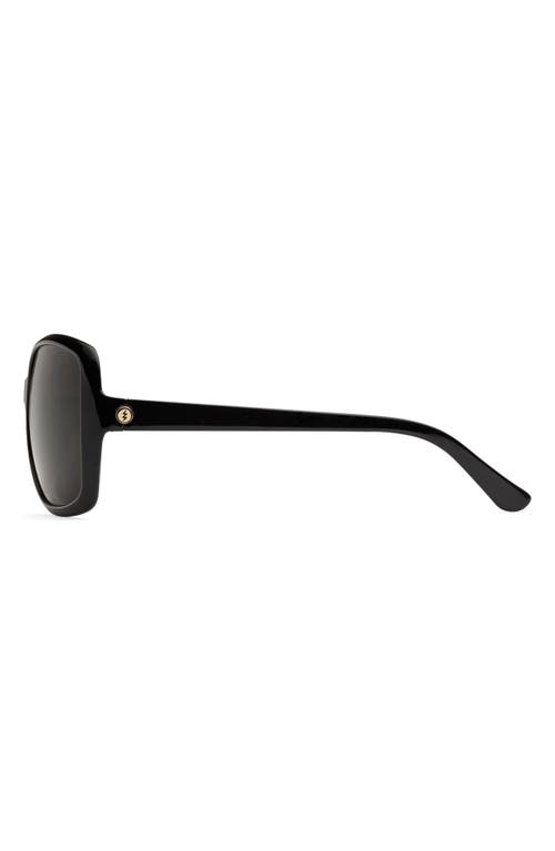 Electric Marin 56mm Polarized Oversize Square Sunglasses In Gloss Black/grey Polar